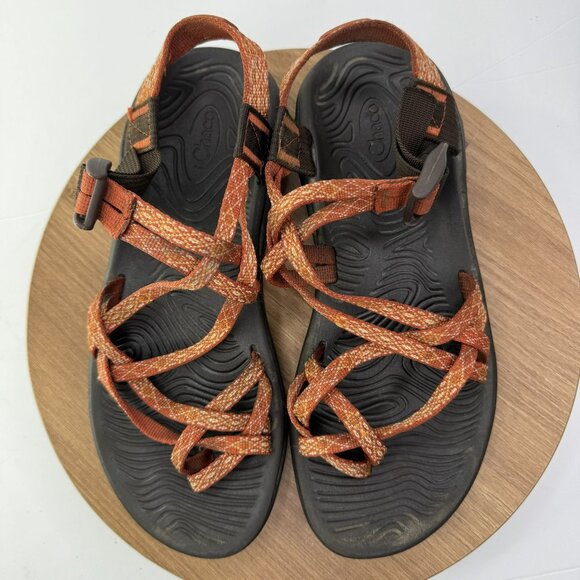 Chaco Womens Z/Cloud Sandals W9 Adjustable Straps Orange Brown Durable Outdoor‎ - Picture 1 of 8